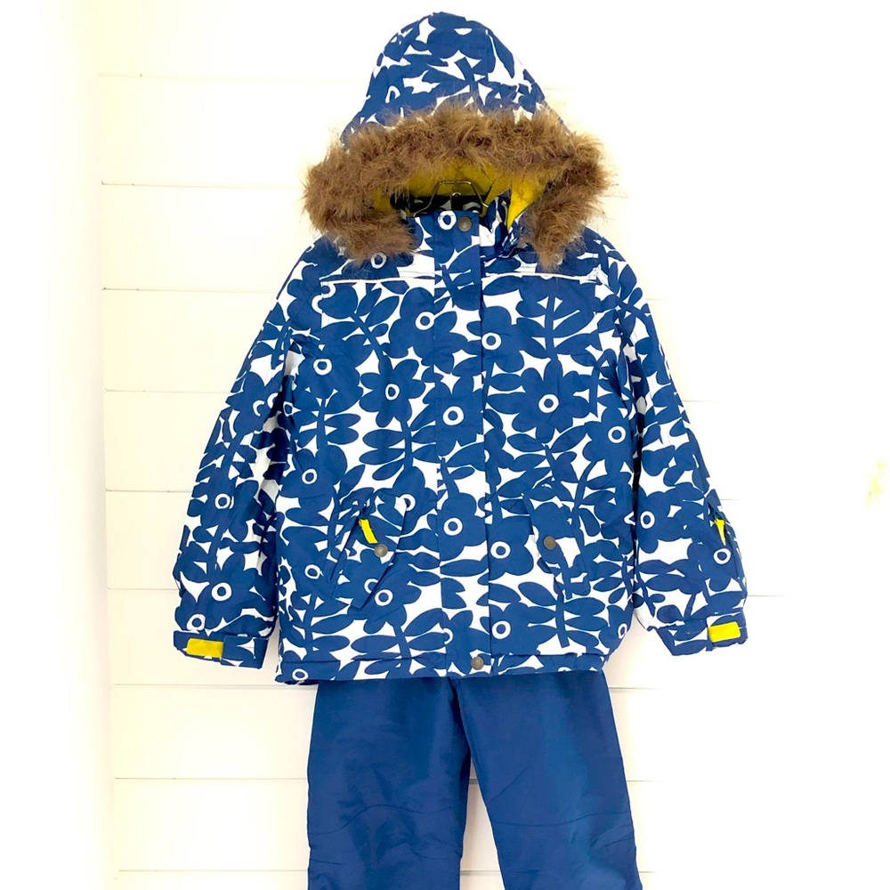 SKI PANTS & JACKET Mini Boden Size 11/12 Girls Navy Blue